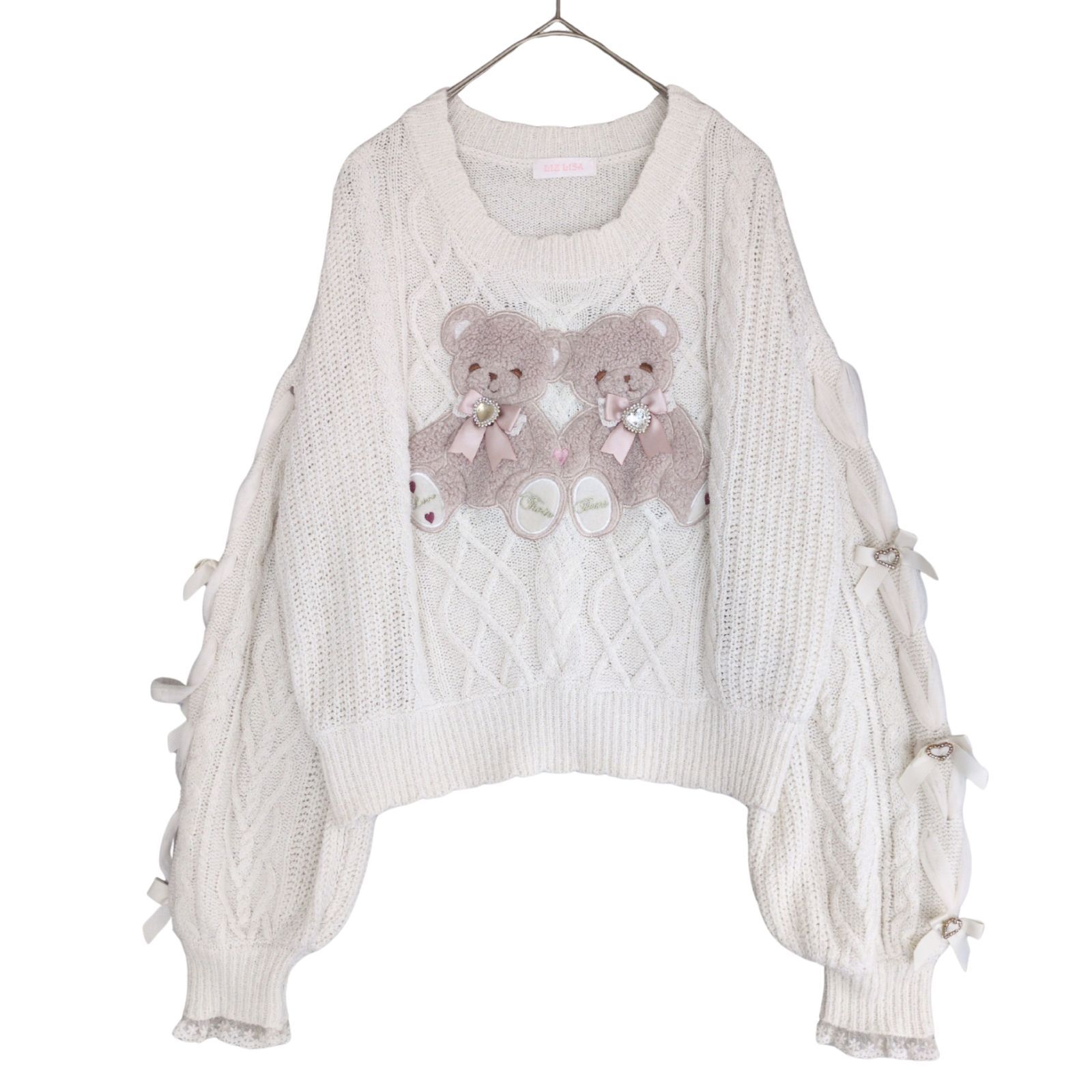 LIZLISA リズリサ Twin Bearsニットトップス ホワイト LIZ LISA Twin Bearsニットトップス ホワイト リズリサ くま - メルカリ