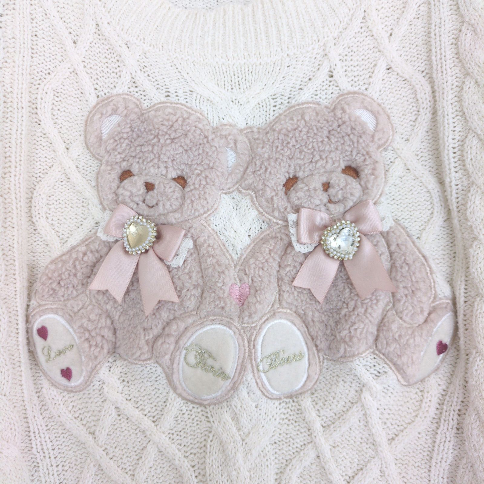 LIZ LISA Twin Bearsニットトップス ホワイト リズリサ くま - メルカリ