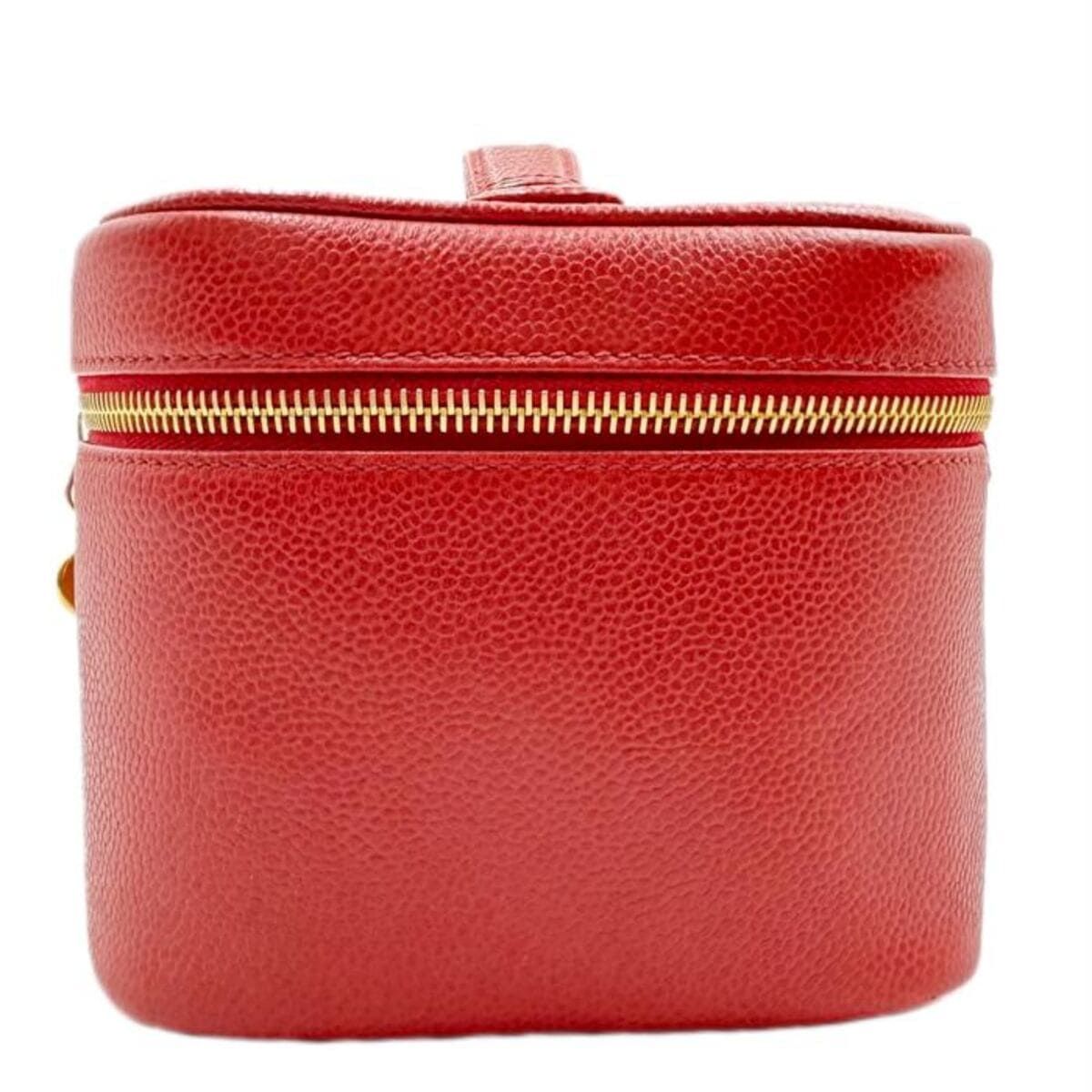 CHANEL シャネル バニティバッグ コスメポーチ キャビアスキン レッド