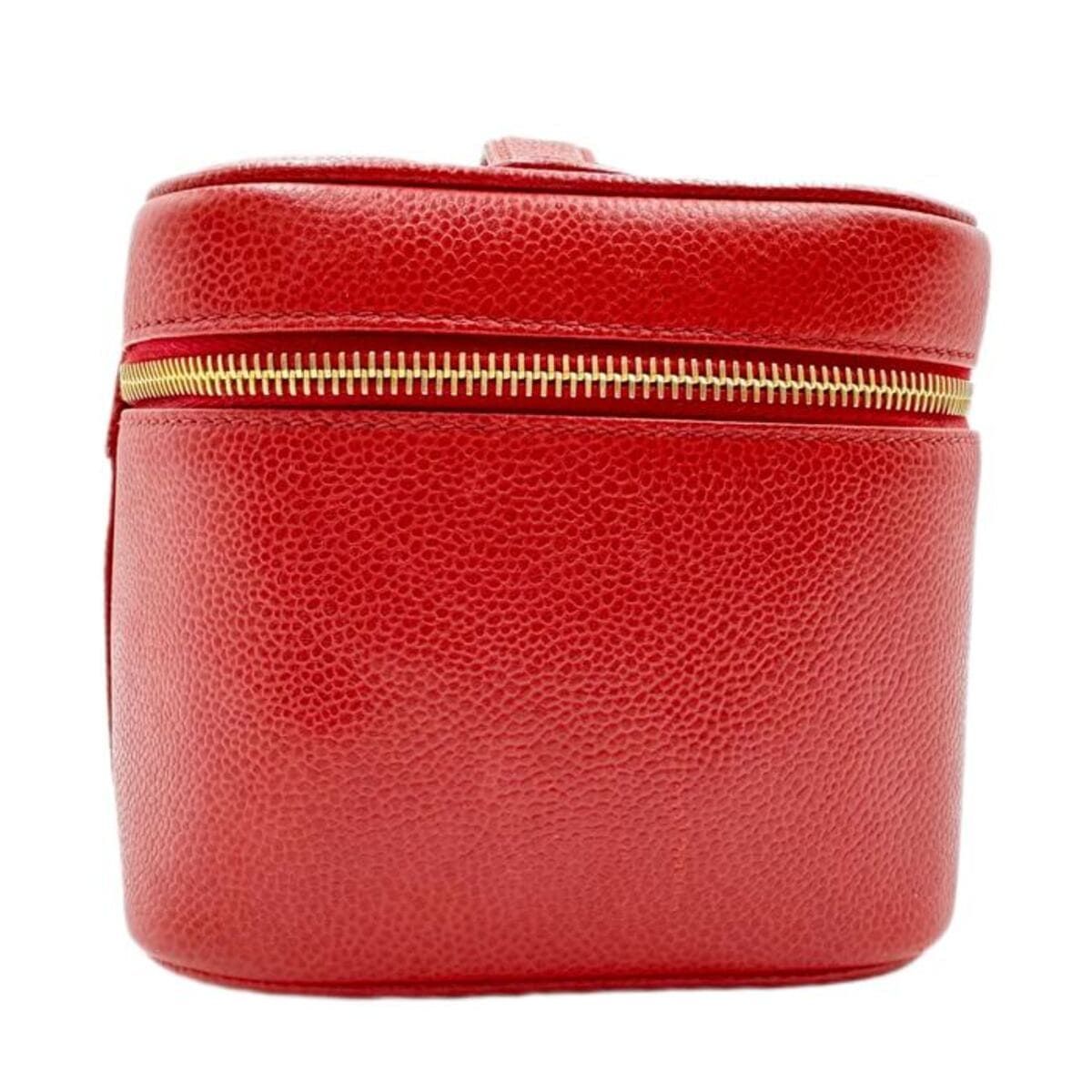 CHANEL シャネル バニティバッグ コスメポーチ キャビアスキン レッド
