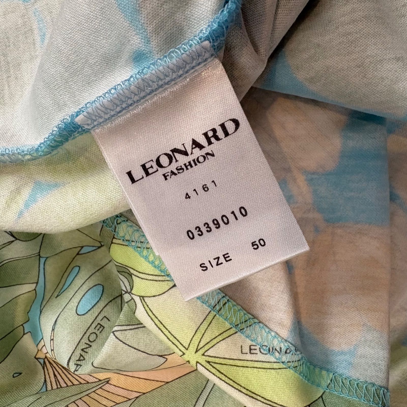 LEONARD LEONARD レオナール トップス チュニック カットソー五分袖