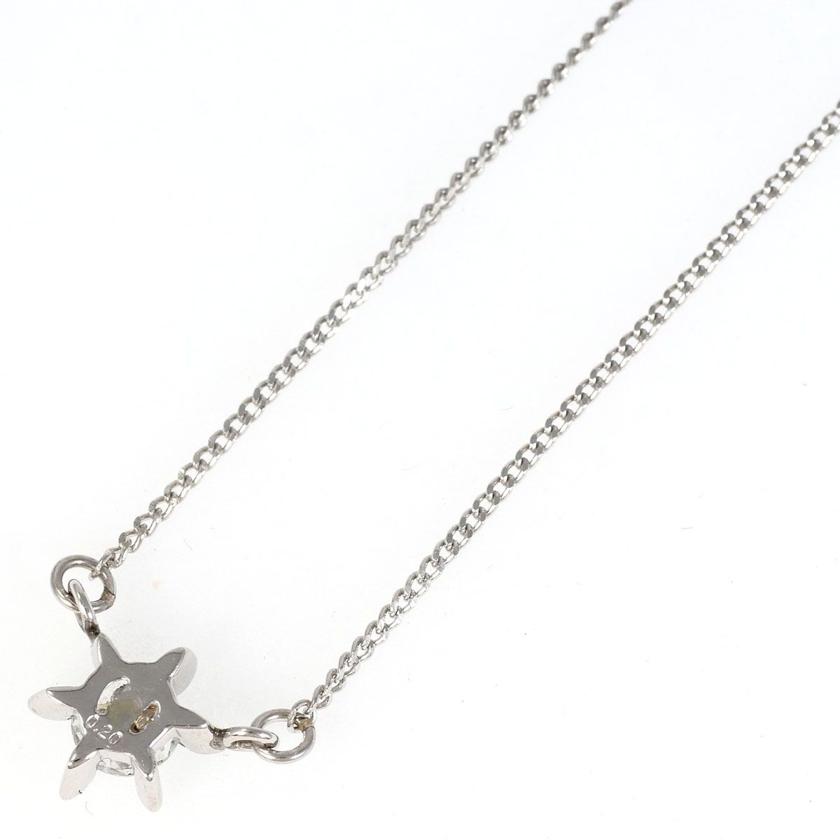 PT850/プラチナ ネックレス ダイヤモンド 0.20ct 総重量約2.0g 約41cm