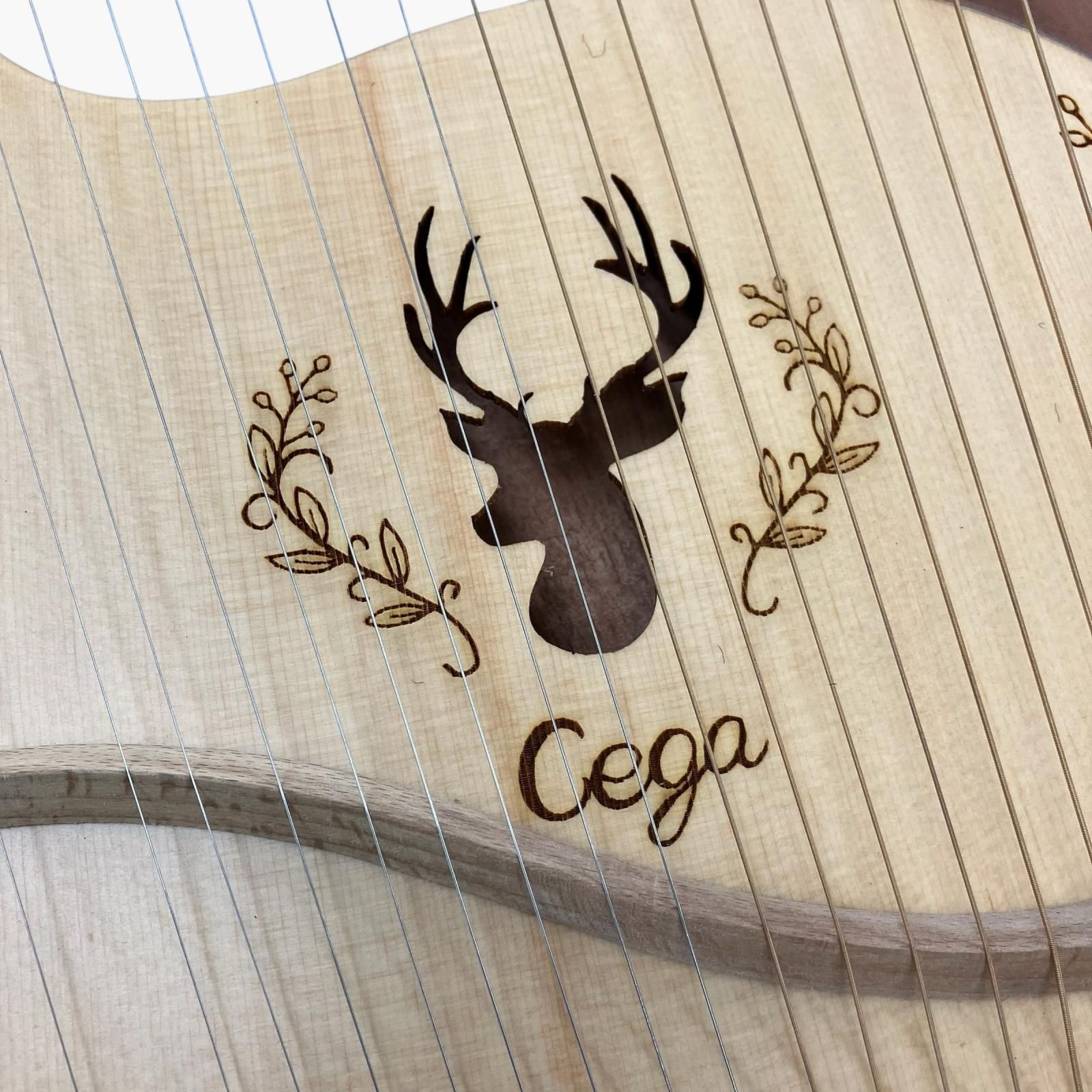 186000 現状品 Cega ハープ 19弦 木製 鹿デザイン - メルカリ