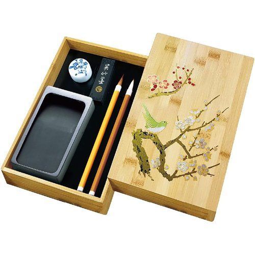 呉竹 硯箱セット 竹製 梅に鶯蒔絵 書道セット KB723-900 - メルカリ