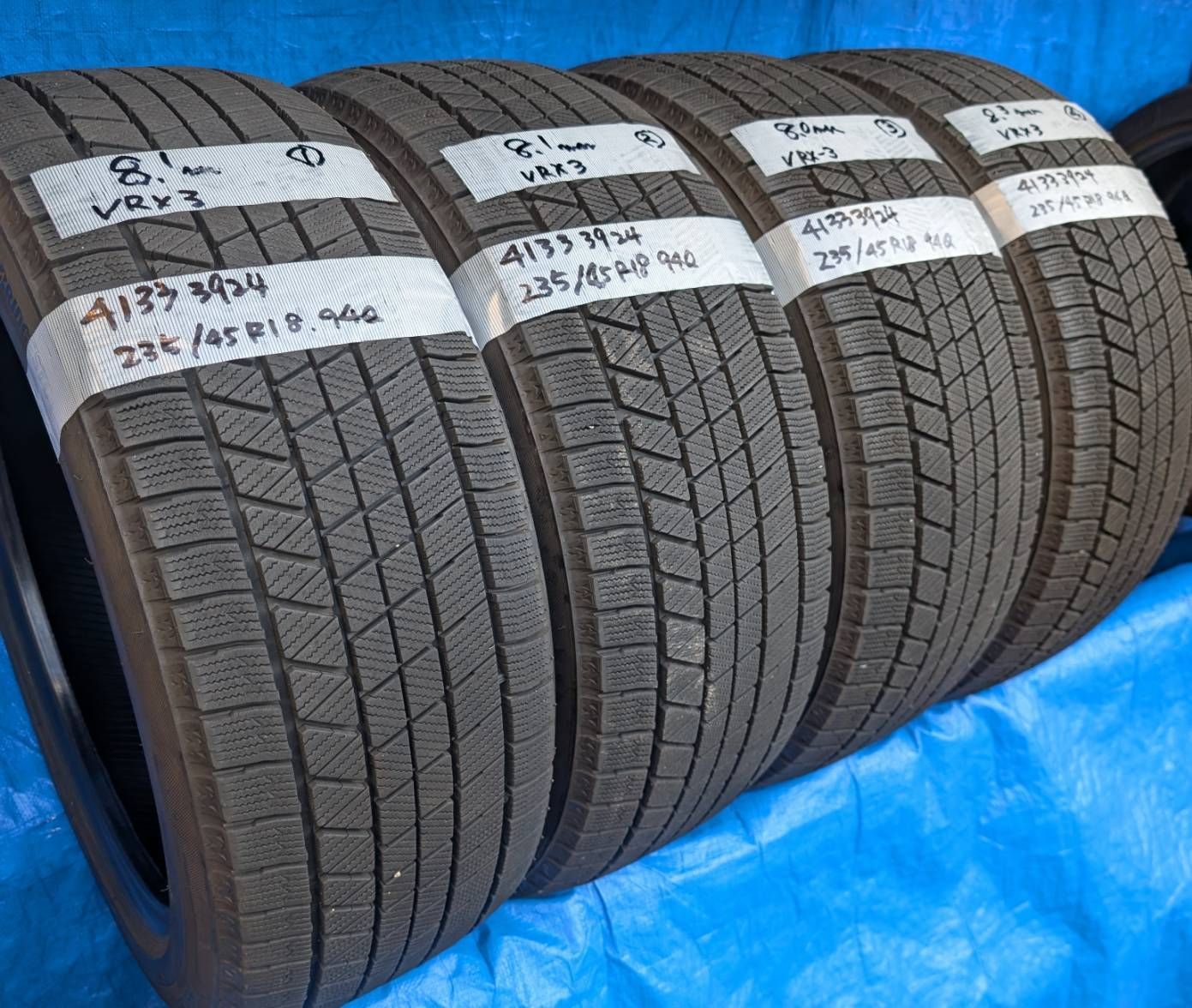 4161）235/45R18 94Q BRIDGESTONE VRX3 スタッドレスタイヤ 2024年製4