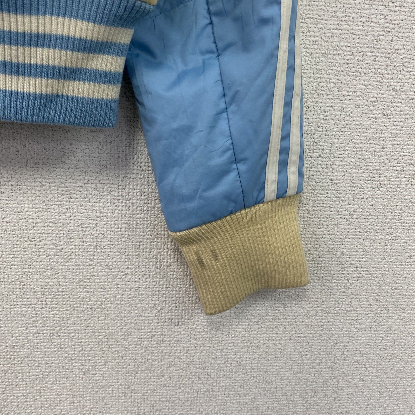 00s adidas アディダス フルジップ中綿ジャケット ベージュ 水色 