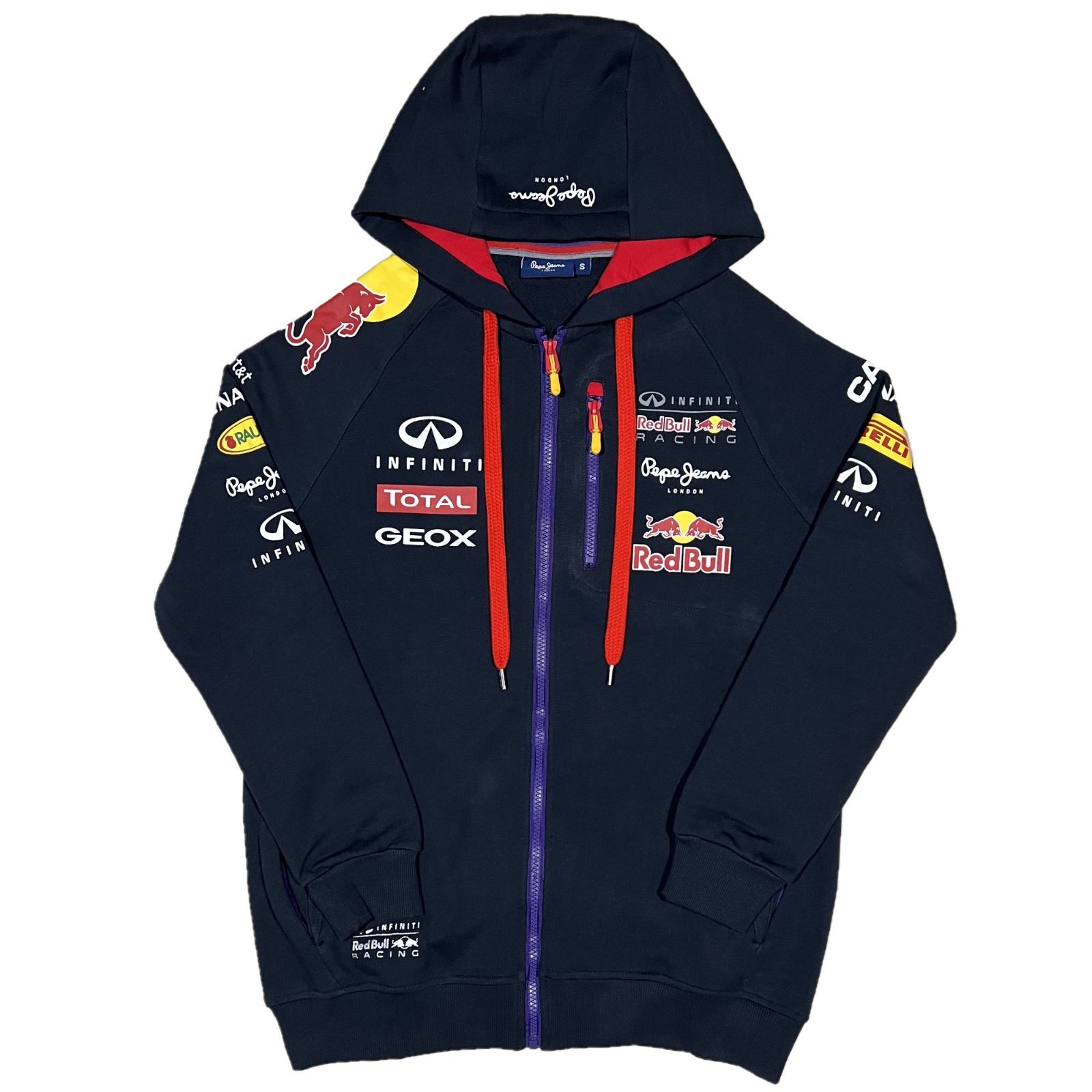 レッドブル レーシング 2014年 支給品 ペペジーンズ製 中綿入り ジャケット ペペジーンズ レッドブル レーシング 2014 ジップアップパーカー