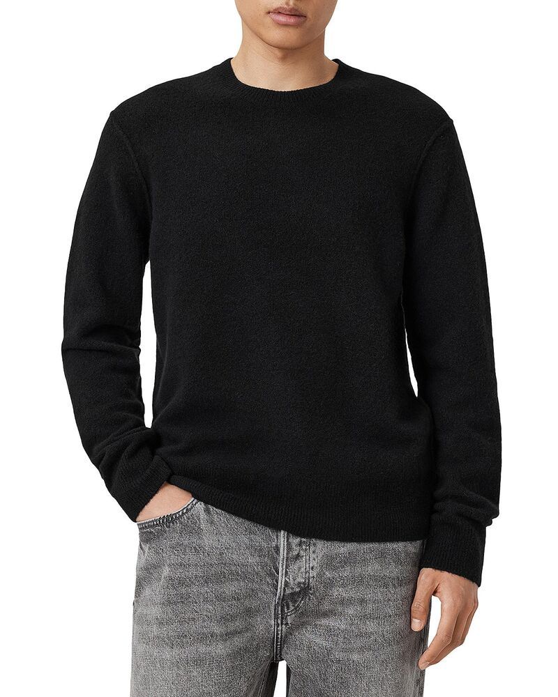 オールセインツ メンズ アウター ニット・セーター クルーネック ALLSAINTS Pattern Crewneck Sweater Black ブラック