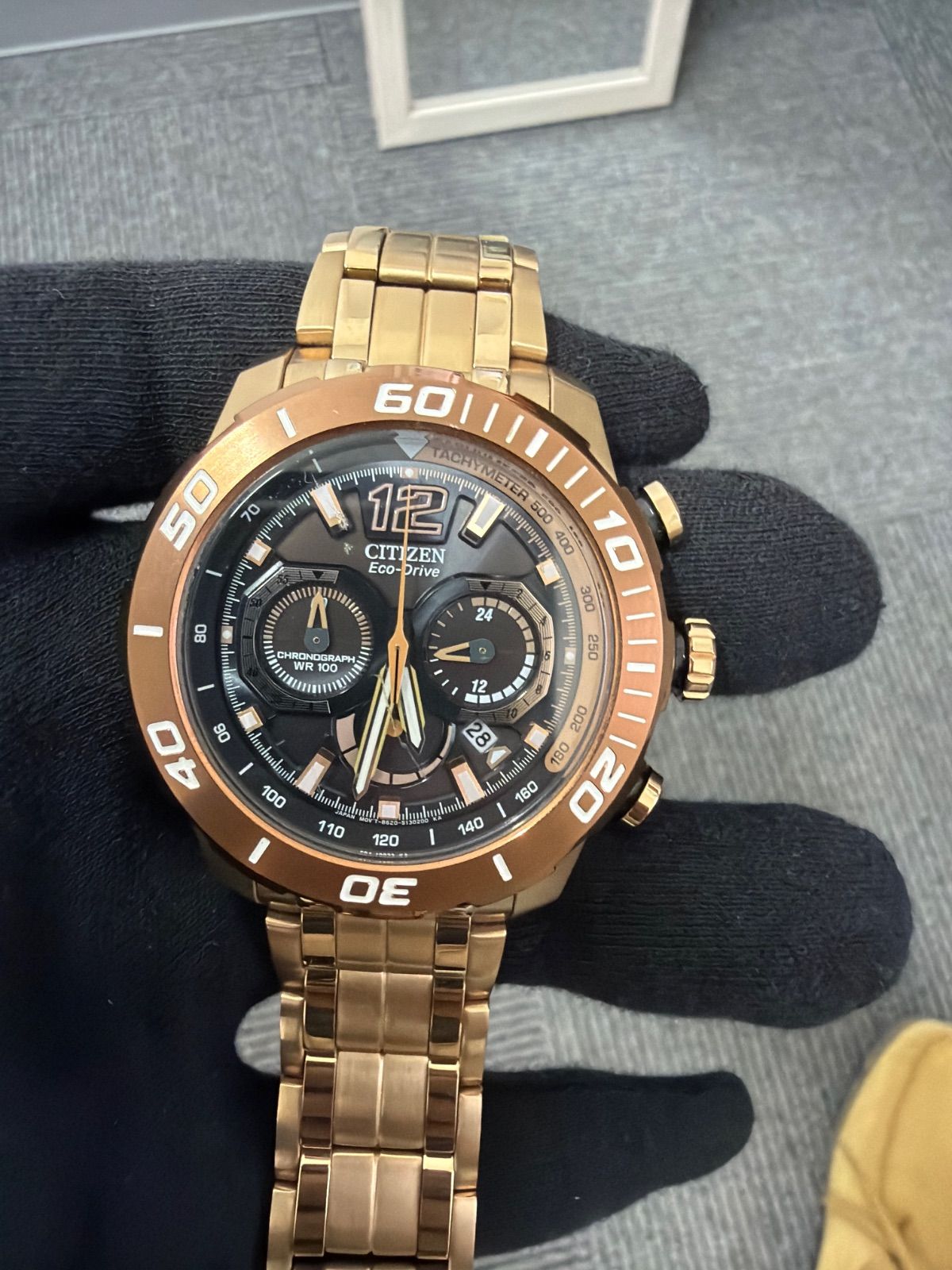 美品】CITIZEN シチズン エコドライブ クロノグラフ CA4086-56E