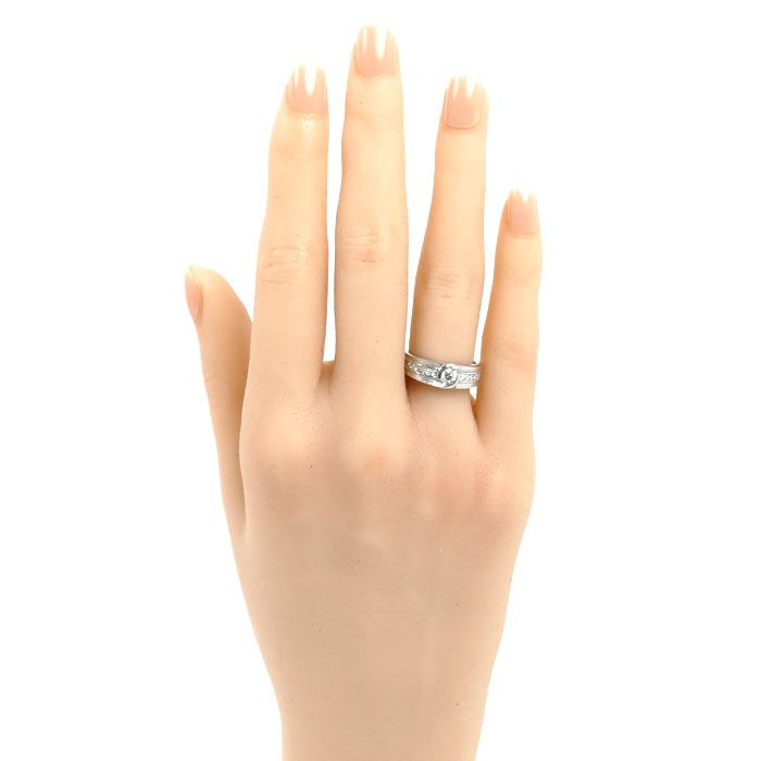 Pt900プラチナ リング・指輪 ダイヤモンド0.20ct/0.10ct 10号 6.0g