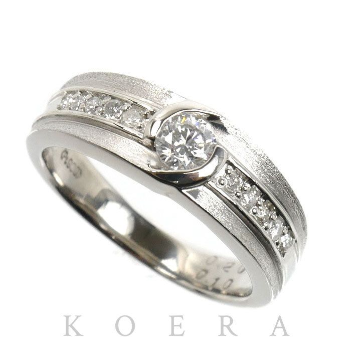 Pt900プラチナ リング・指輪 ダイヤモンド0.20ct/0.10ct 10号 6.0g
