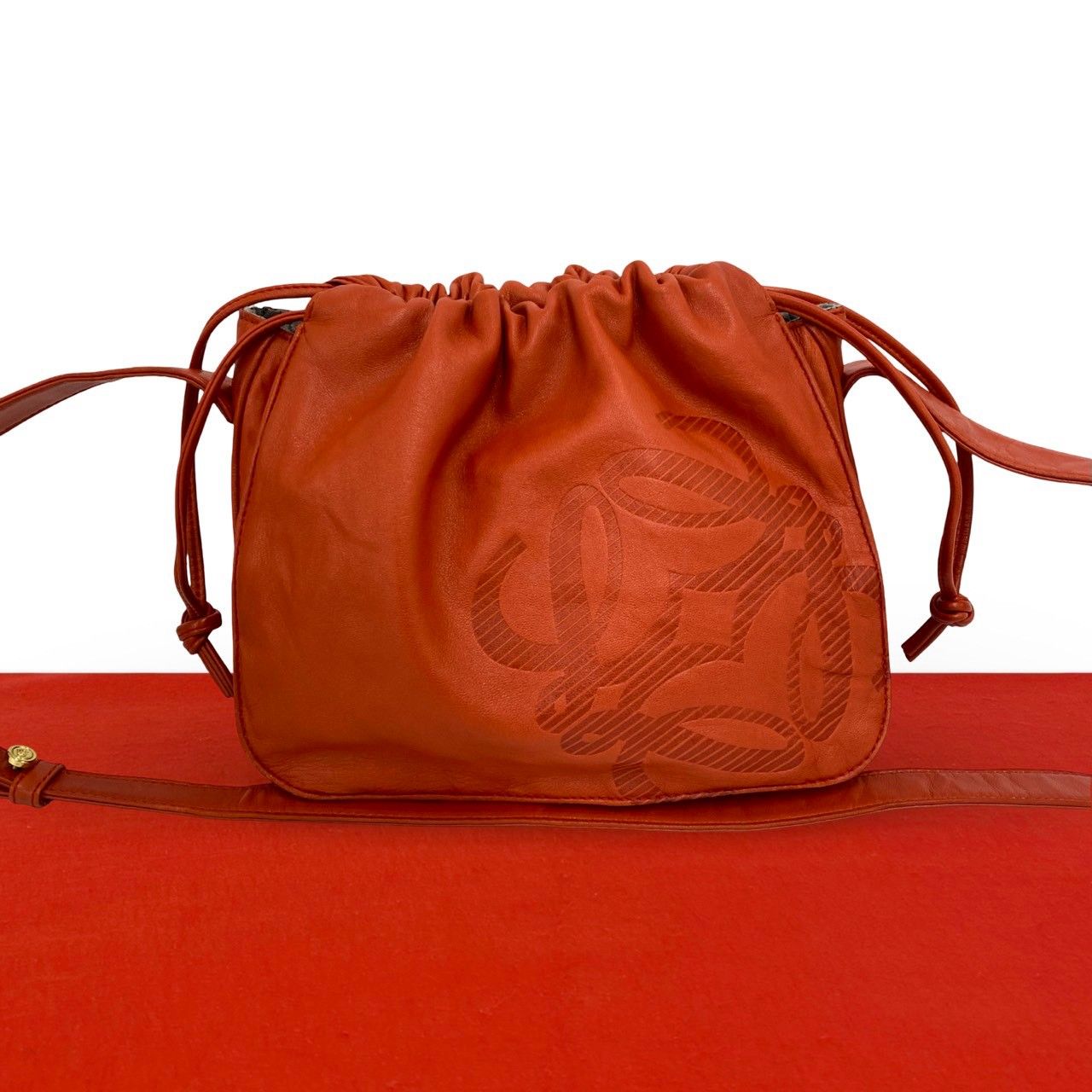 極 美品 LOEWE ロエベ ヴィンテージ アナグラム ロゴ ナッパ レザー 本