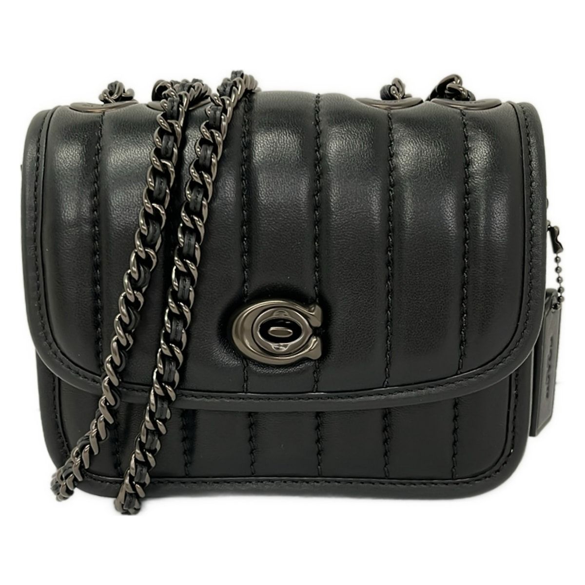 COACH(コーチ) ショルダーバッグ - 4870 黒 チェーンショルダー/ミニバッグ レザー 14,472円