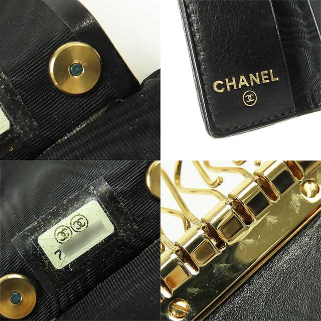 ✴︎CHANEL ✴︎キャビアスキン　ブラック✖︎ゴールド　ケース シャネル CHANEL ココマーク 6連 キーケース ブラック ゴールド金具