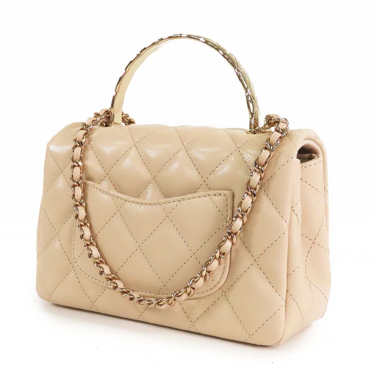 シャネル CHANEL トップハンドル フラップバッグ ミニ AS5554 ベージュ