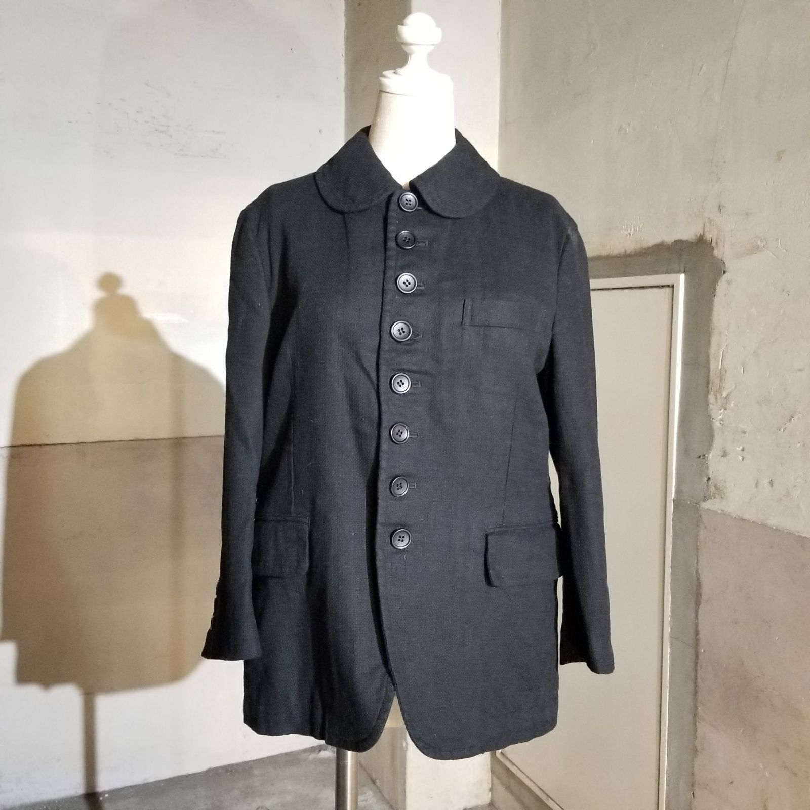 コムデギャルソン丸襟ジャケット BLACK COMME des GARCONS 17ss 丸襟8Bジャケット XS ブラック