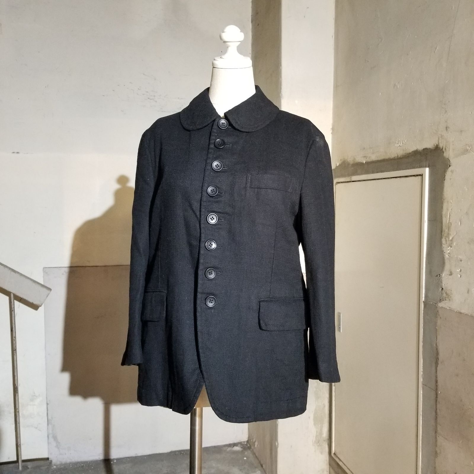 BLACK COMME des GARCONS 17ss 丸襟8Bジャケット XS ブラック