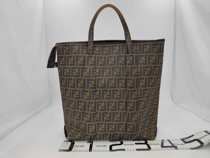 FENDI フェンディ トートバッグ ズッカ 7VA196 ブラウン系 PVC