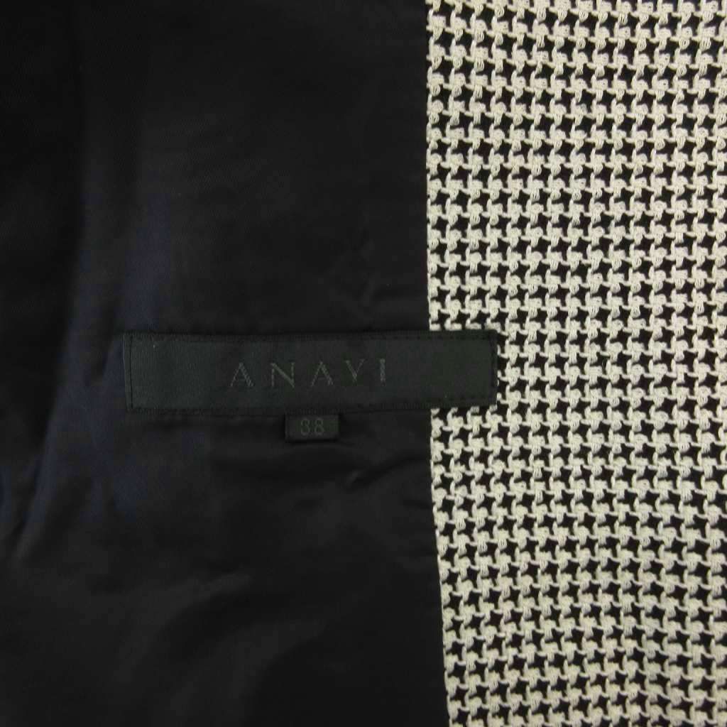 ANAYI 千鳥格子柄 ジャケット アナイ ANAYI テーラードジャケット 千鳥格子柄 シングルブレスト 38