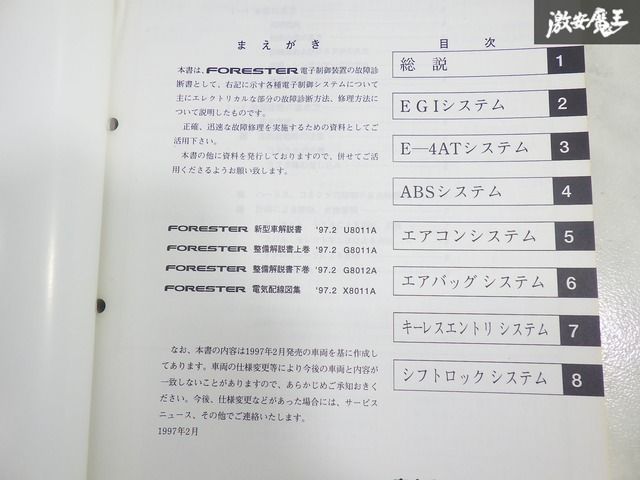 当時物！】SUBARU スバル SF5 フォレスター EJ20 水平対向 電子制御