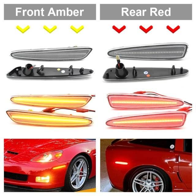 シボレー コルベット C6 用ウィンカーライト アンバー/レッド LED