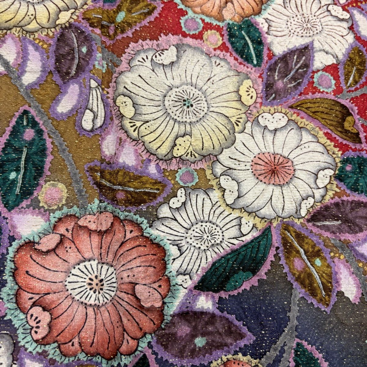 美品】 振袖 身丈162cm 裄丈69cm L 袷 袋帯フルセット 辻が花 金通し
