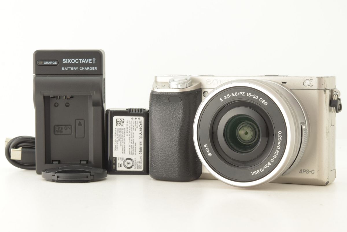 ◆美品◆ Sony a6000 16-50mm / SmallRig付き SONY ソニーa6000 Silver w/ 16-50mm Lens English 7447 shots ミラー