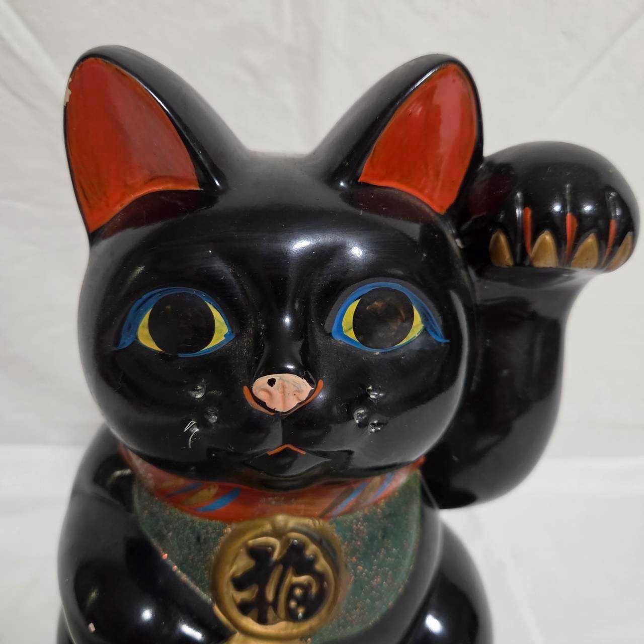 25センチ☆黒招き猫 左手上げ 千客万来 招き猫 招福 縁起物 黒猫 貯金