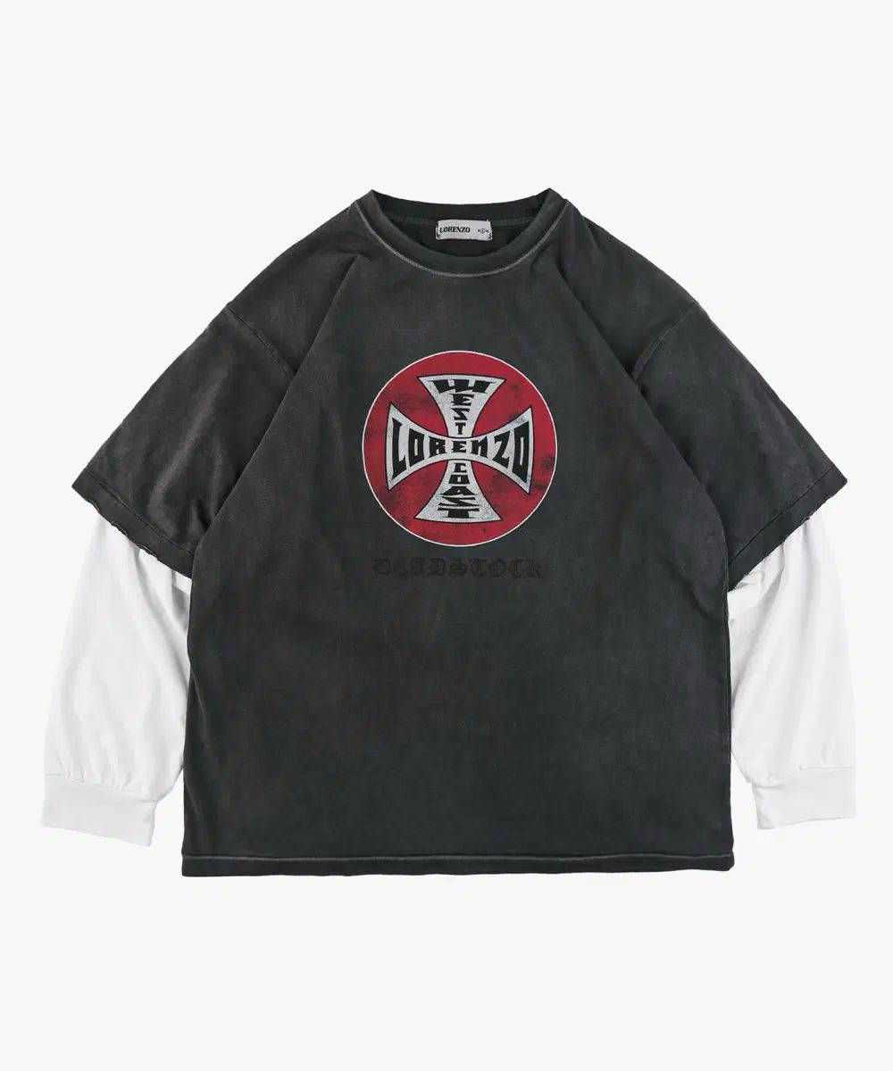 EPEX（イーペックス）デザイン ダメージ ロングスリーブ Tシャツ ブラック L & XL