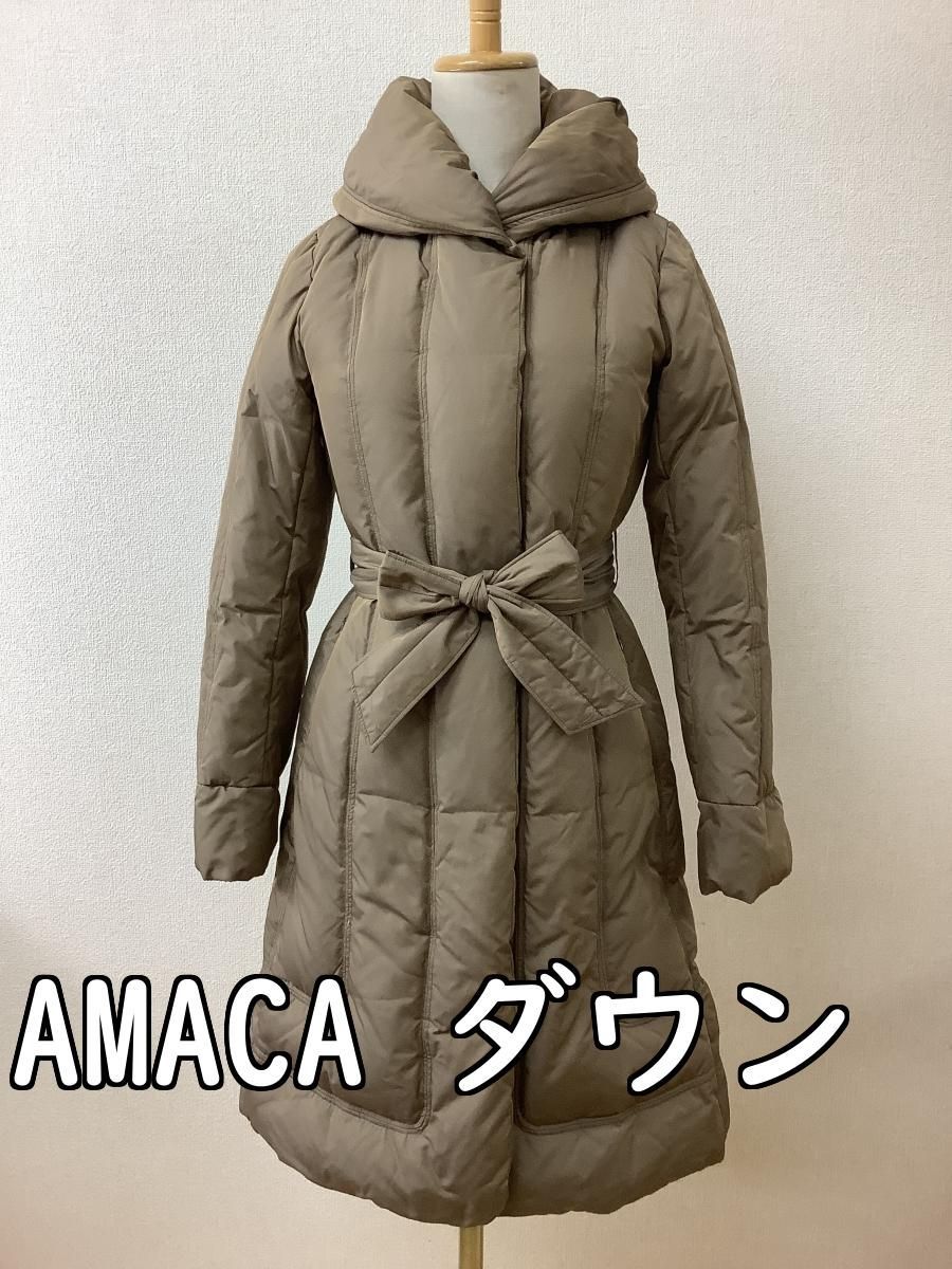 AMACA アマカ ダウン90%コート キャメルベージュ サイズ36 - メルカリ