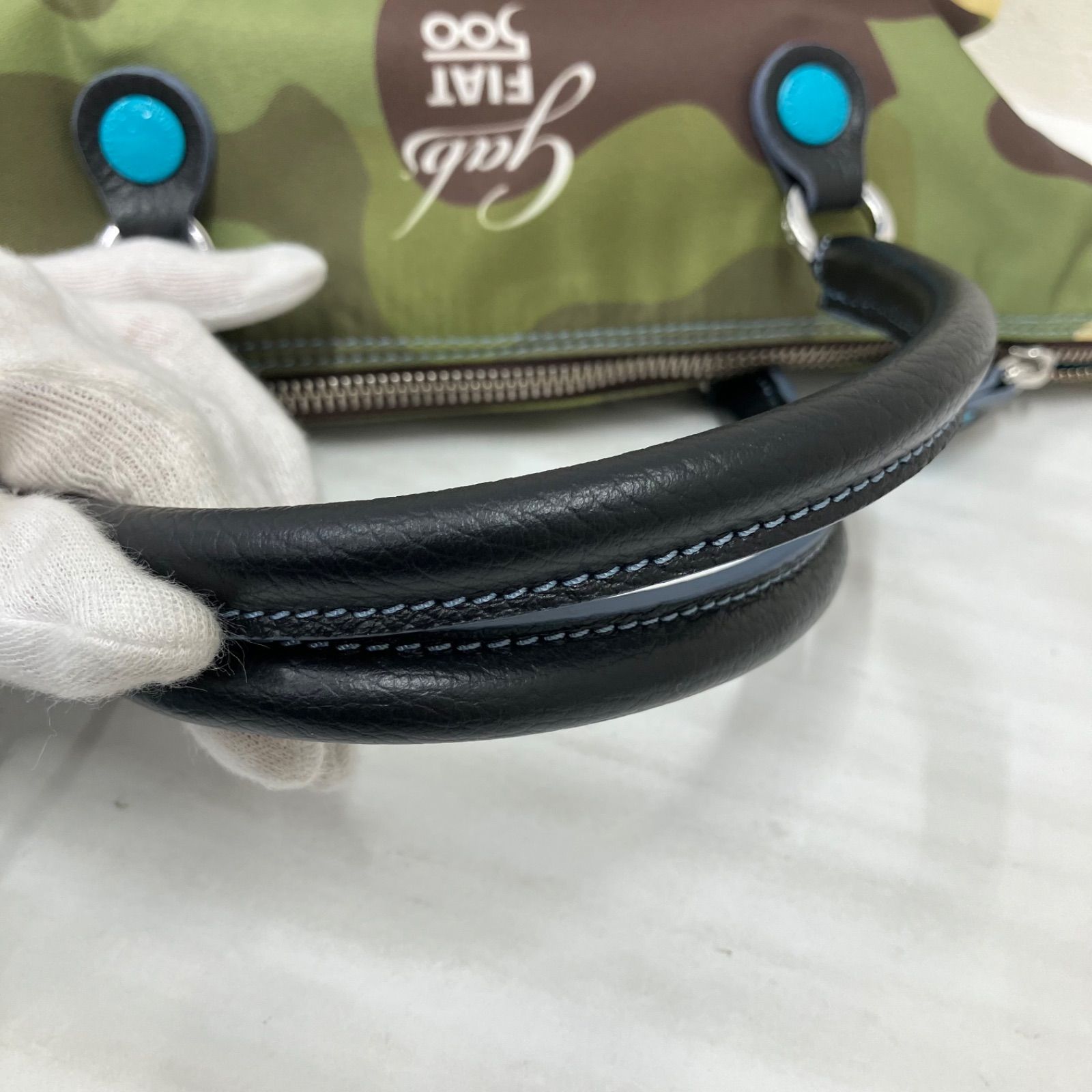 希少✨　gabs×FIAT ガブス　ハンドバッグ レザー ミニトートバッグ 9439 【良品】 gabs ガブス FIAT 500 コラボ ショルダーバッグ トート