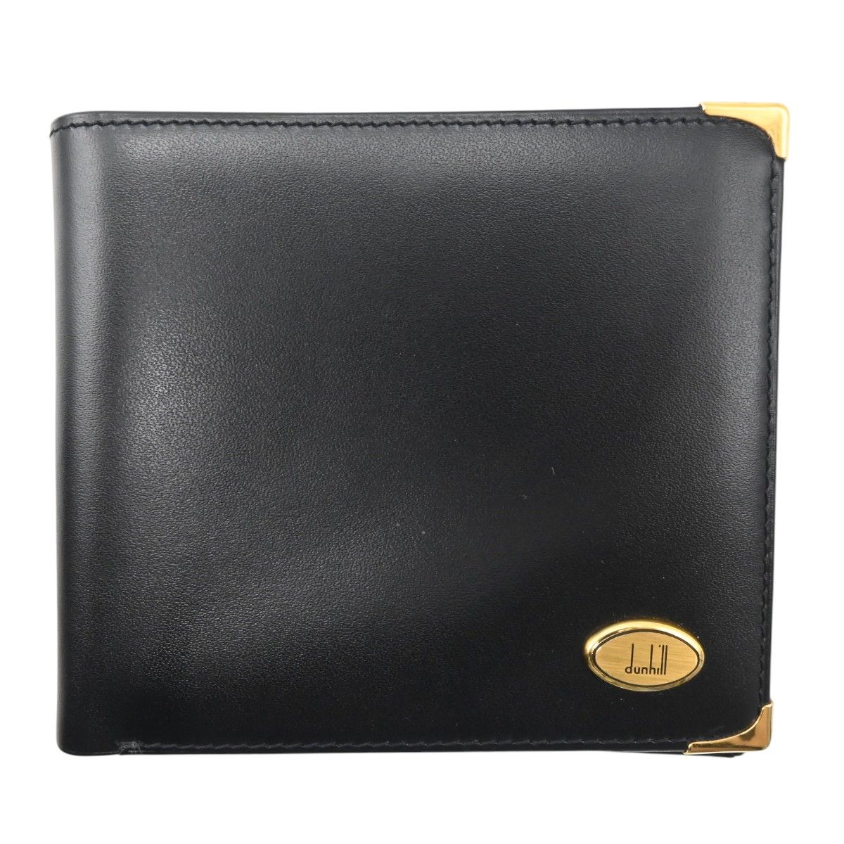 美品✨ dunhill ダンヒル 二つ折り財布 ロゴプレート PVC レザー 美品 dunhill ダンヒル ロゴプレート レザー 二つ折り カードホルダー