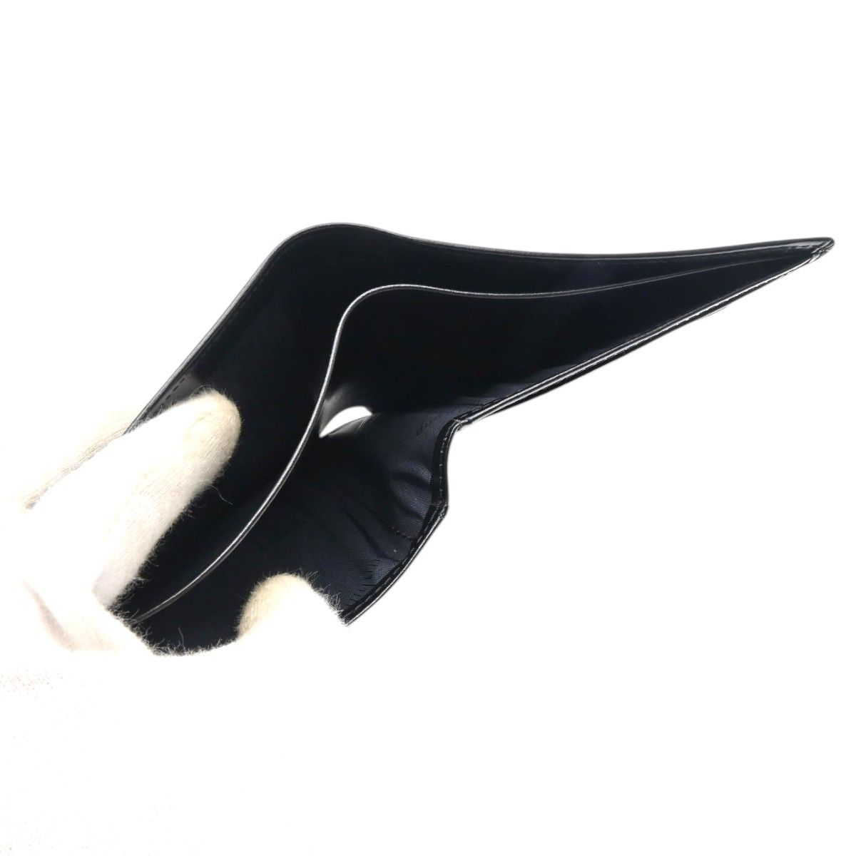 美品 dunhill ダンヒル ロゴプレート レザー 二つ折り カードホルダー