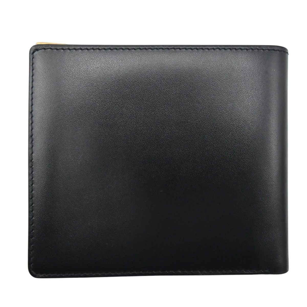 美品 dunhill ダンヒル ロゴプレート レザー 二つ折り カードホルダー 