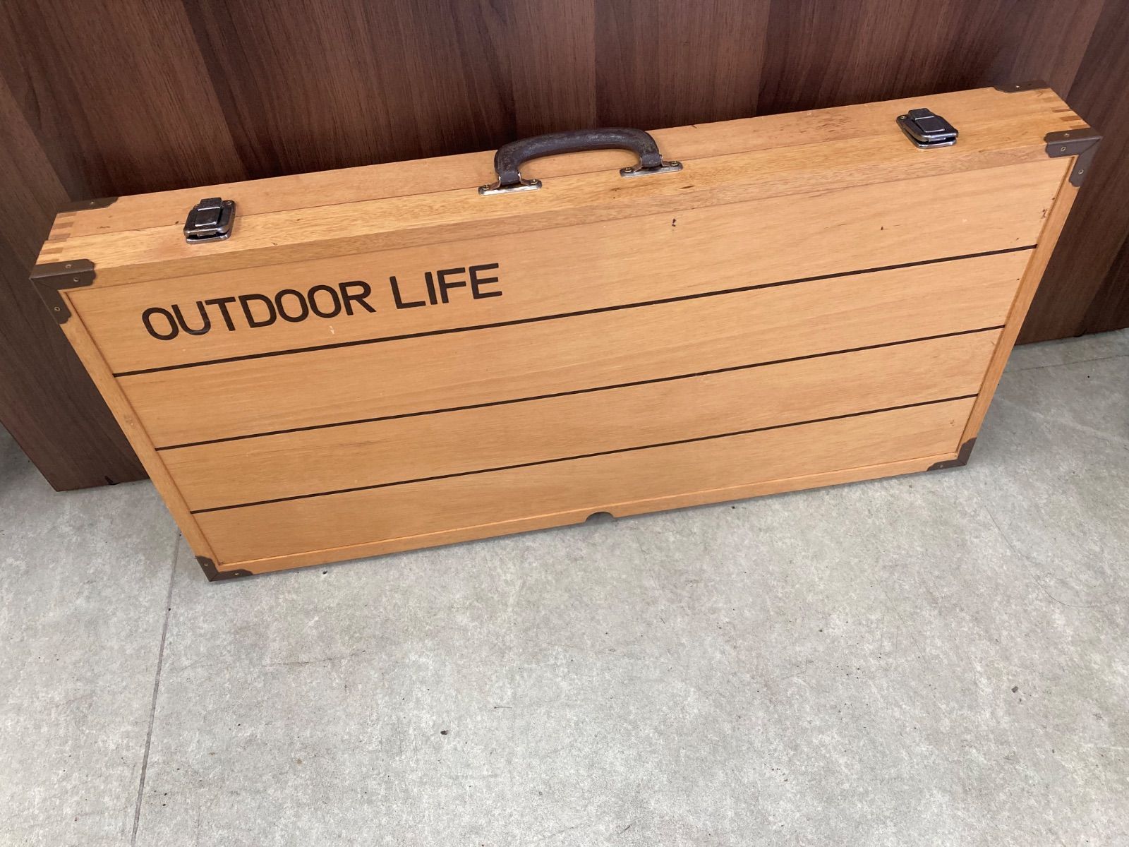 中古品】木製 ピクニックテーブル チェア 4脚セット OUTDOOR LIFE