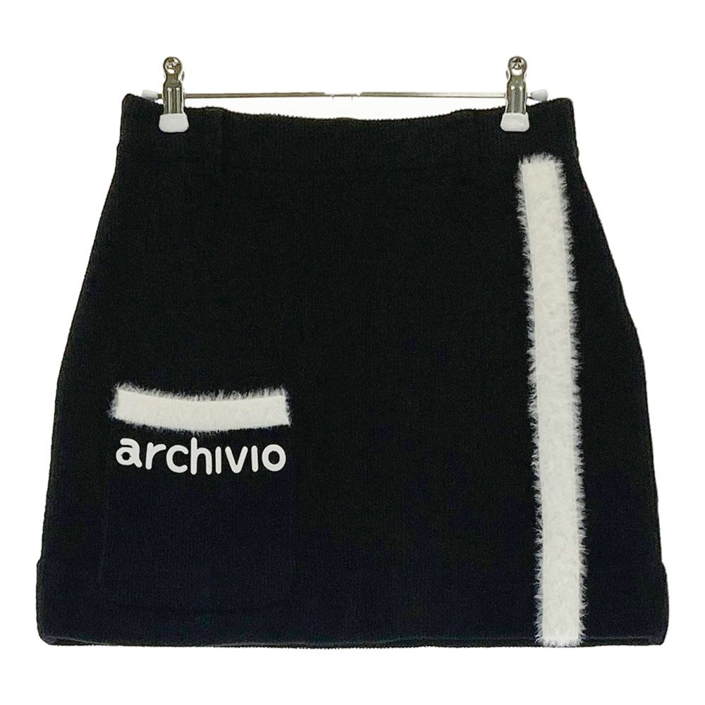 サイズ： ARCHIVIO アルチビオ ニットスカート ボア切替 ブラック系