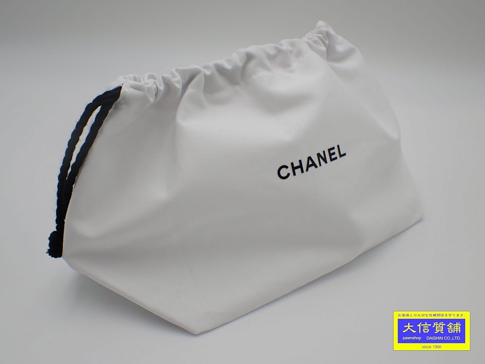 CHANEL シャネル 巾着ポーチ コットン ホワイト ノベルティ 未使用品
