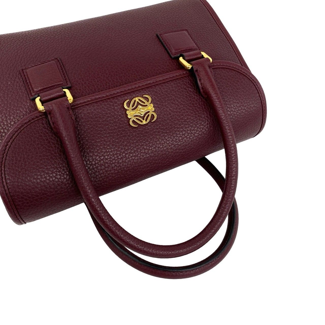 ほぼ未使用 袋付 LOEWE ロエベ アナグラム ロゴ 金具 レザー 本革 2way