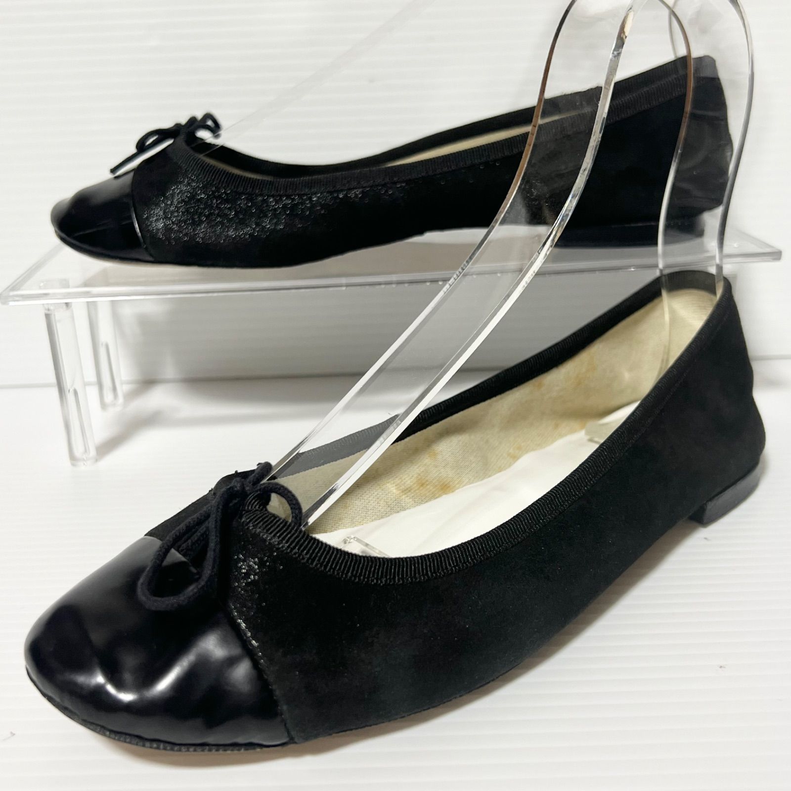 repetto】 レペット フラットパンプス スエード エナメル バレエ