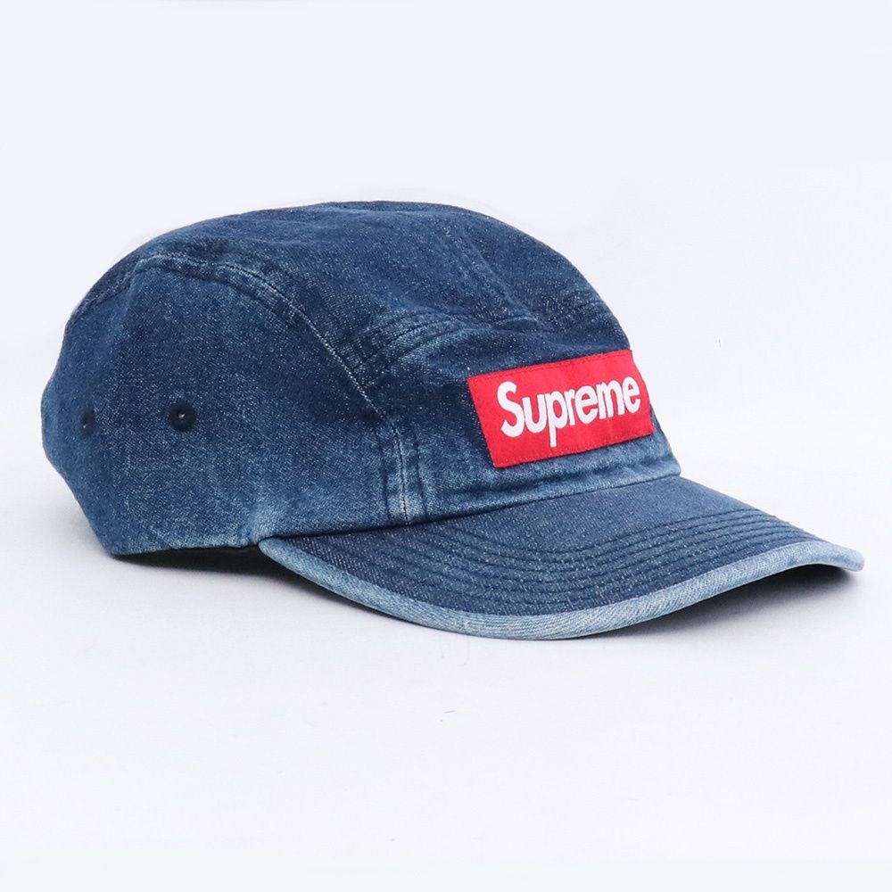 Supreme インディゴ ボックスロゴ　藍染　デニム　チノ　キャンプキャップ SUPREME ウォッシュドチノツイルキャンプキャップデニム Fサイズ