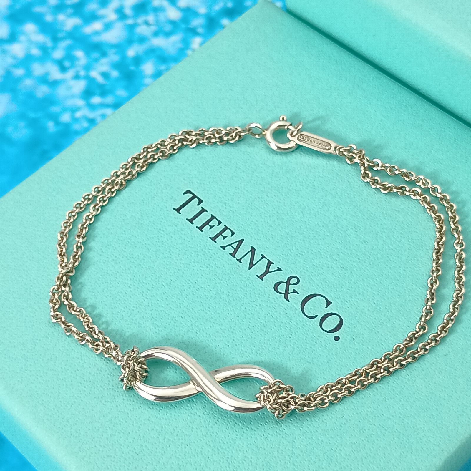 TIFFANY&Co.　 ティファニー インフィニティ　ダブルチェーン　ブレスレット　レディース　シルバー925 AG925