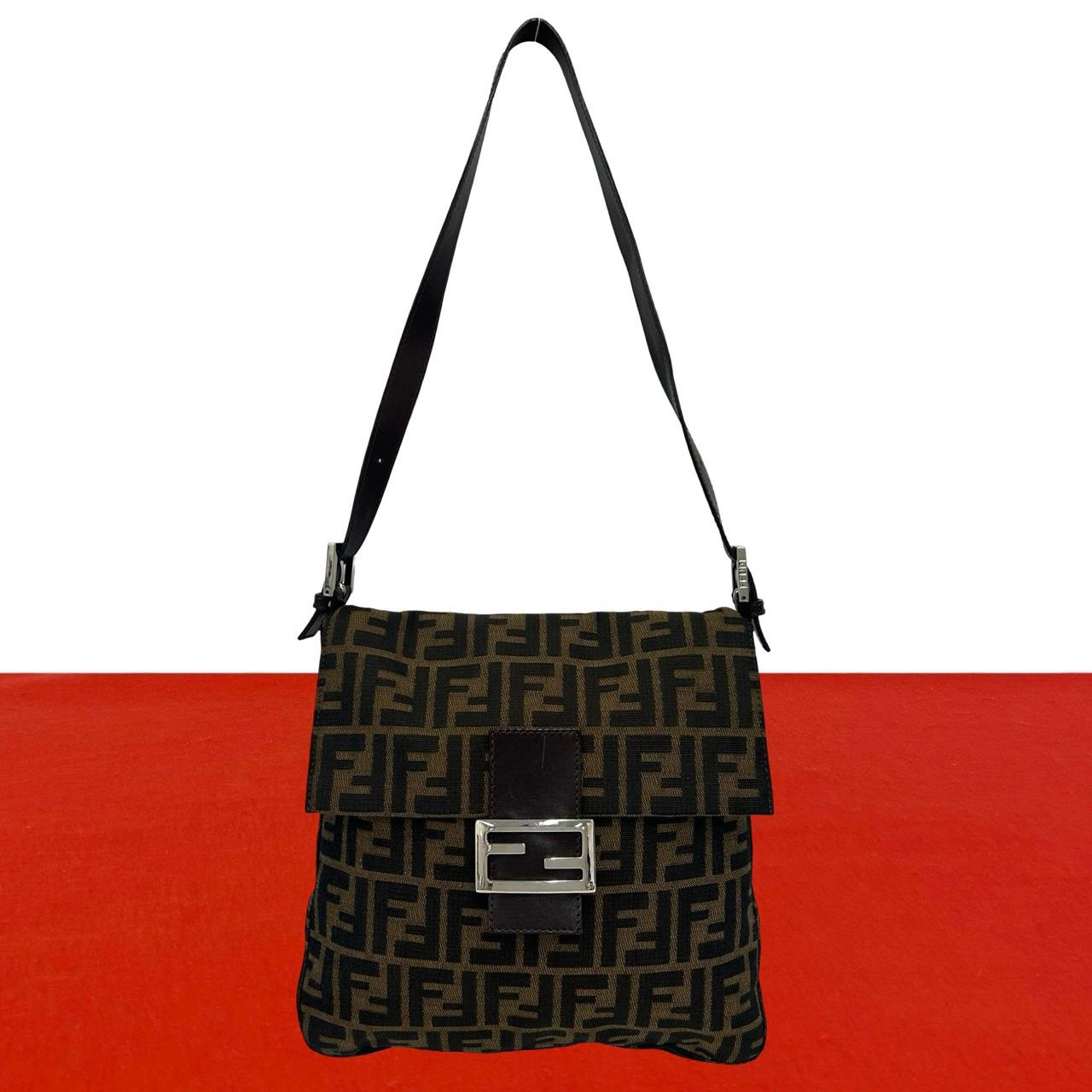 FENDI フェンディ ズッカ柄 ショルダーバッグ ブラウン ヴィンテージ 