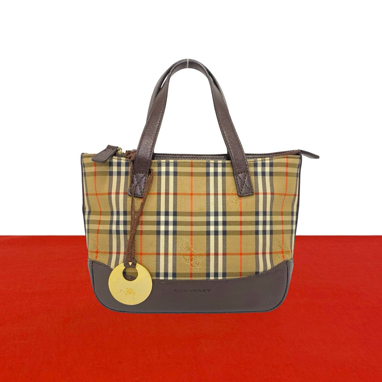 極 美品 BURBERRY バーバリー ノバチェック シャドーホース 柄