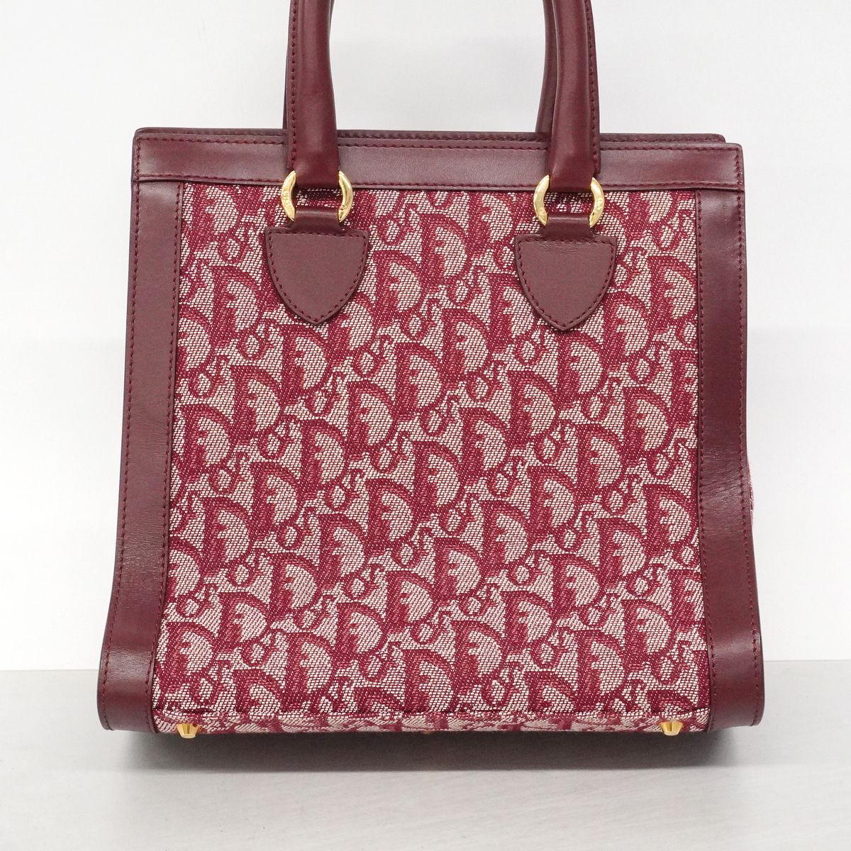 Dior ディオール トロッター ボストンバッグ キャンバス/レザー ワイン 