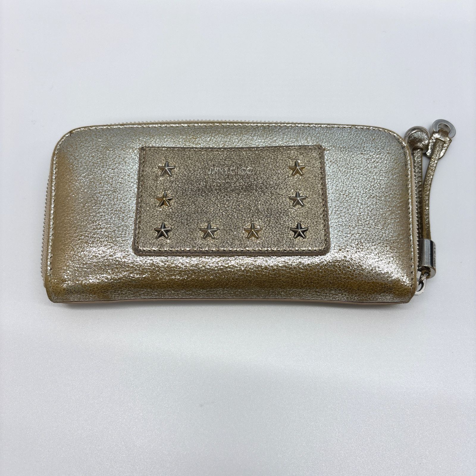 人気】ジミーチュウ スタースタッズ 長財布 シャンパンゴールド 金運