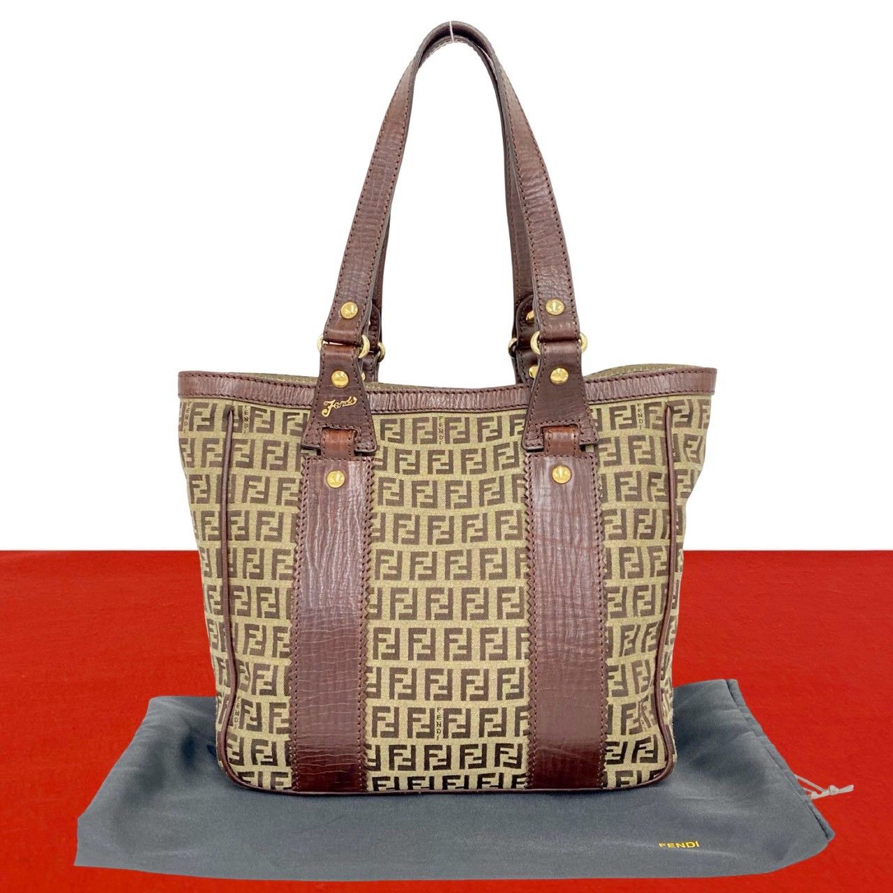 極 美品 袋付き FENDI フェンディ ヴィンテージ ズッキーノ FF 柄 
