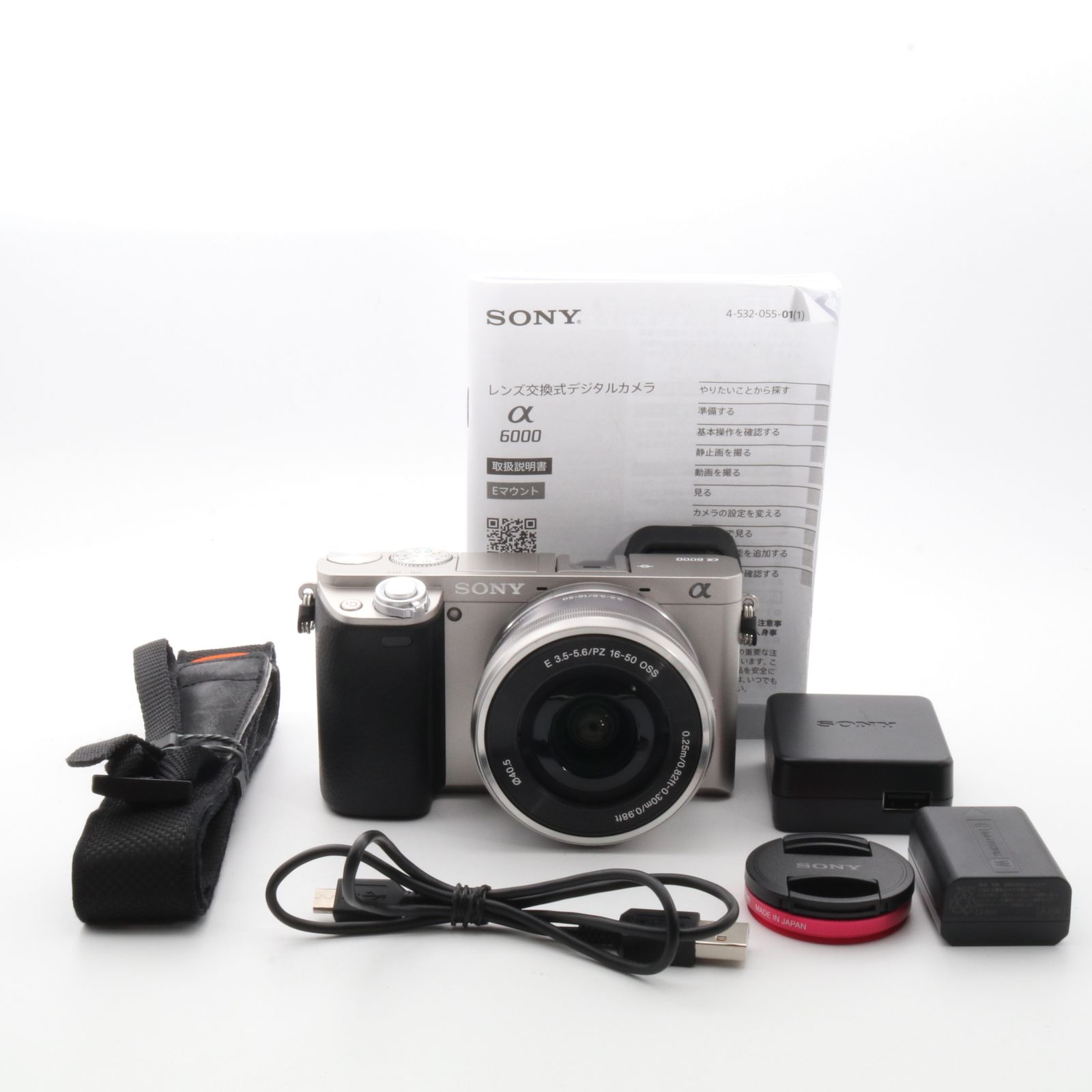 シャッター回数：2100回】SONY α6000 ILCE-6000 レンズキット シルバー