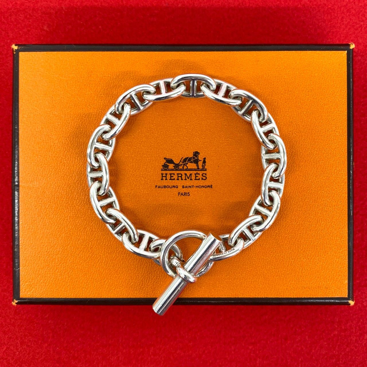 極 美品 HERMES エルメス シェーヌダンクル MM 17コマ シルバー925