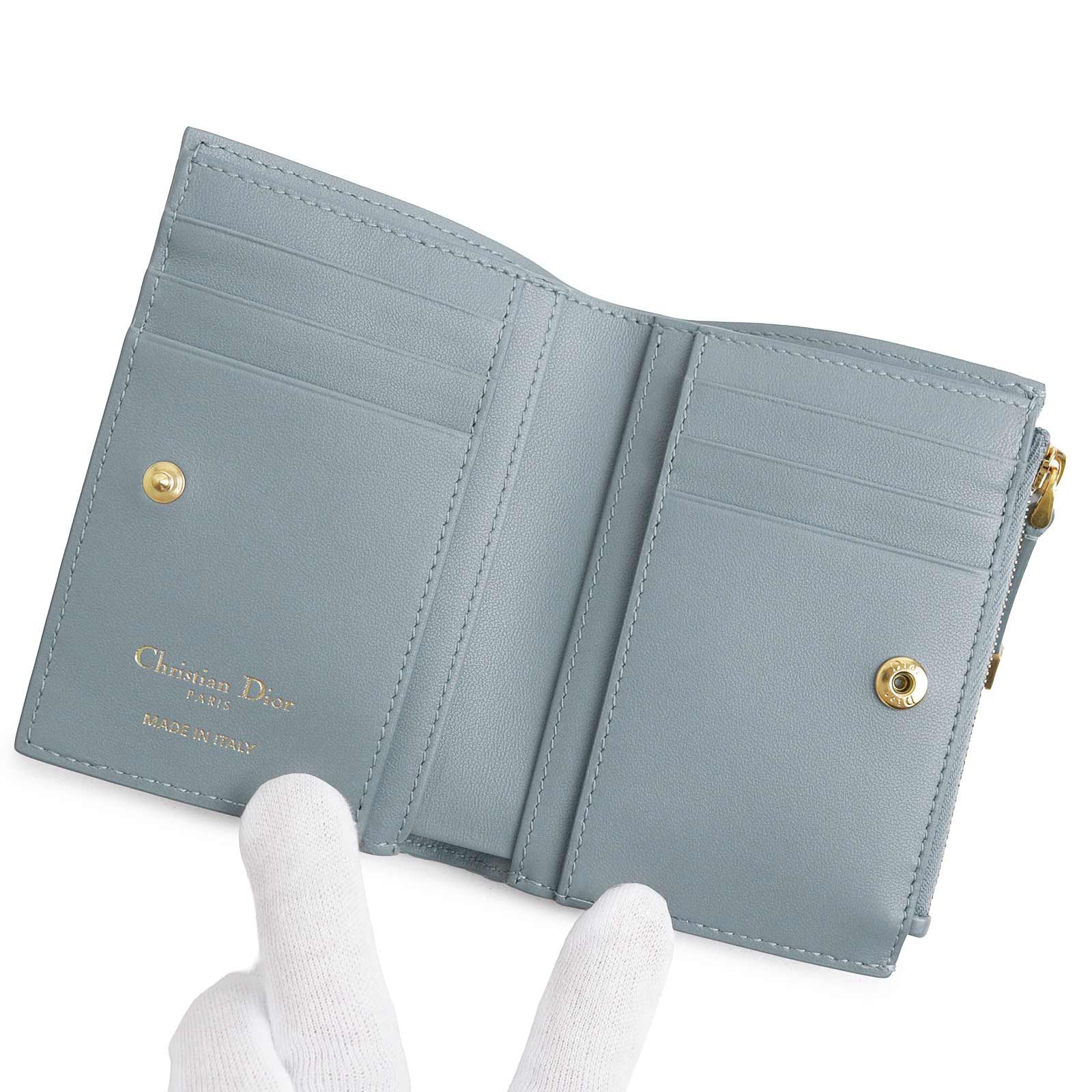Christian Dior カナージュ 二つ折り財布 即購入可 クリスチャンディオール S5173UWHC Caro Dahlia カロ ダリア