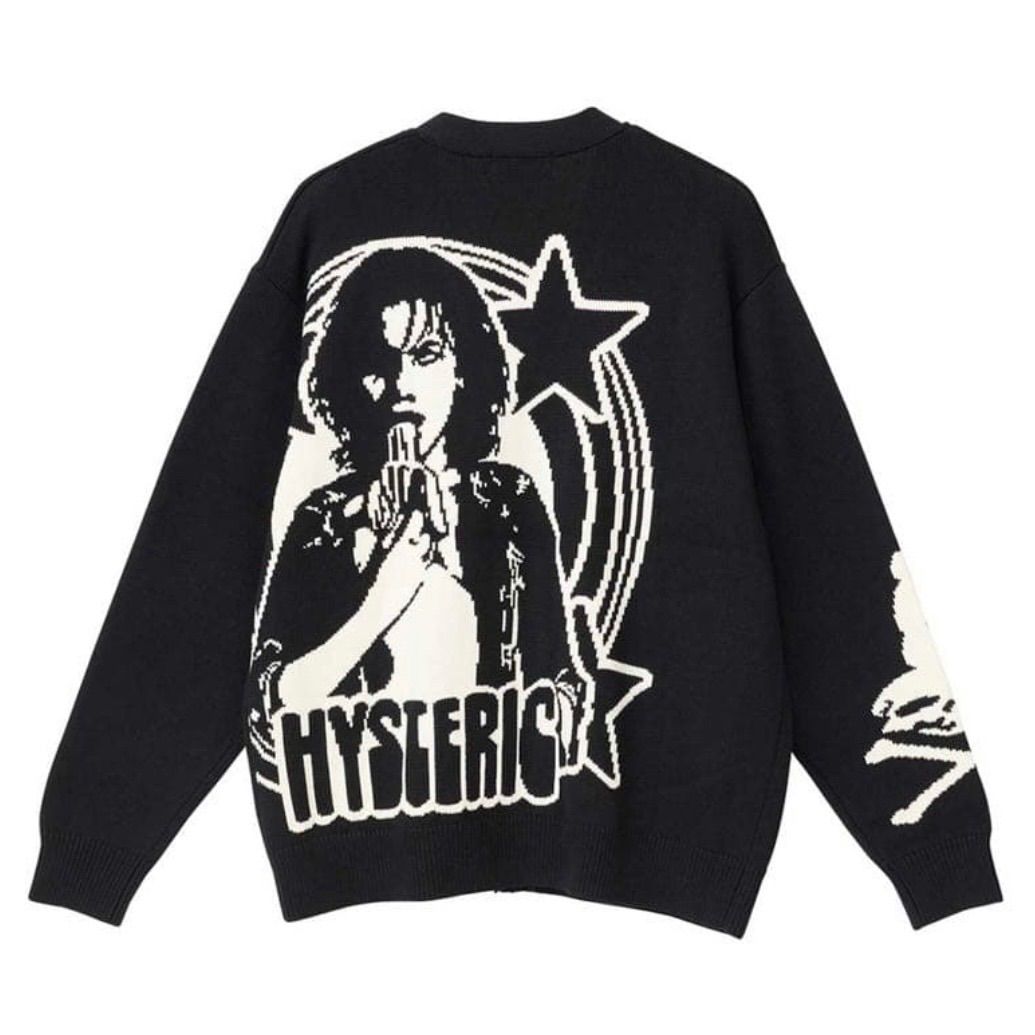 新品未使用　HYSTERIC GLAMOUR　カーディガン　02263ND01 HYSTERIC WOMAN編込 カーディガン ブラック　XLサイズ